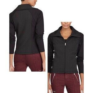 Lauren Ralph Lauren Funnelneck Zip Quilted Jacket Black Women Sz L Casual Cold
